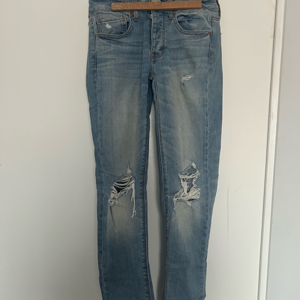 Women's Distressed Blue Jeans loose fit